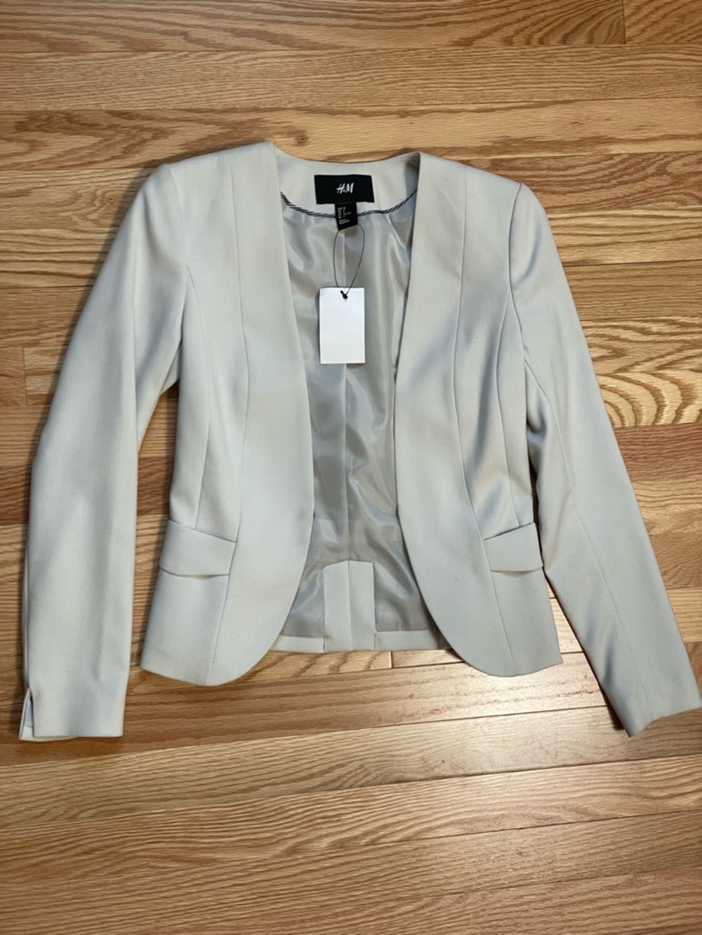 H&M Women's Light grey Open-Front Blazer